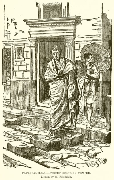 Paterfamilias.--Straatscène in Pompeii door English School