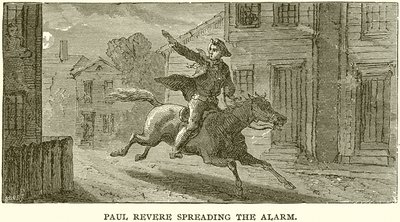 Paul Revere verspreidt het alarm door English School