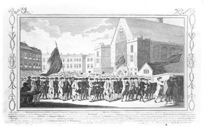 Vreedzame Processie van de Leden van de Protestantse Vereniging naar het Lagerhuis op vrijdag 2 juni 1780 door English School