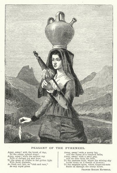 Boer uit de Pyreneeën (gravure) door English School