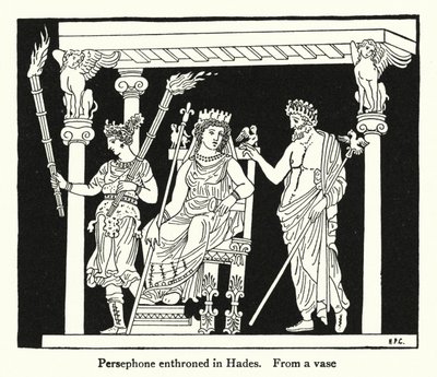Persephone op de Troon in Hades door English School