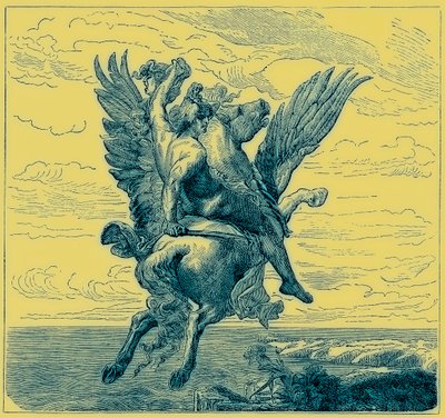 Perseus op het Gevleugelde Paard Pegasus, met Medusa
