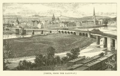 Perth, vanaf de spoorweg (gravure) door English School