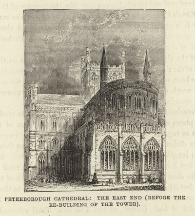 Peterborough Kathedraal, het Oostelijke Eind (voor de Herbouw van de Toren) door English School