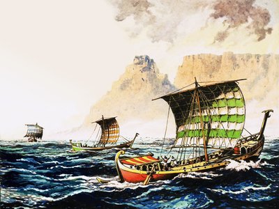 Foenicische ontdekkingsreizigers werden door een Egyptische farao gestuurd om rond de kust van Afrika te varen in 600 v.Chr. door English School