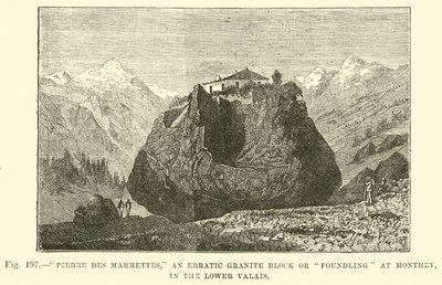 Pierre des Marmettes, een zwerfblok van graniet bij Monthey, in de Beneden Wallis door English School