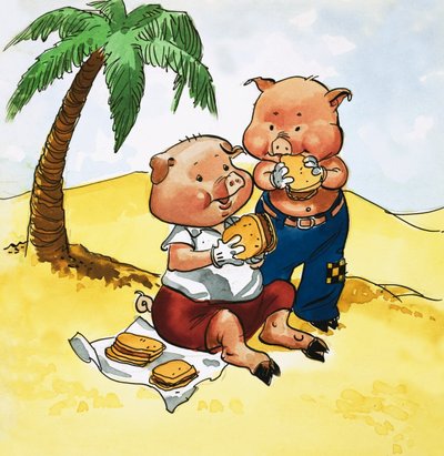 Picknick van Varkens op een Onbewoond Eiland door English School