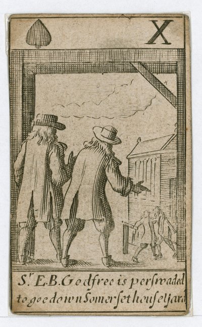 Popish Plot speelkaart (gravure) door English School