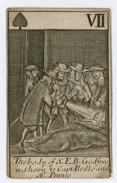 Popish Plot speelkaart (gravure) door English School
