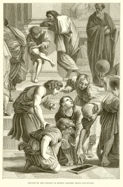 Gedeelte van de Scholen van Athene (Galerij Della Segnatura) door English School
