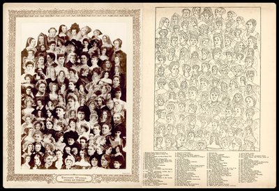 Portretmontage, circa 1910: Eminente vrouwen, literair en historisch door English School