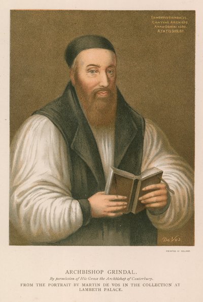 Portret van Edmund Grindal door English School