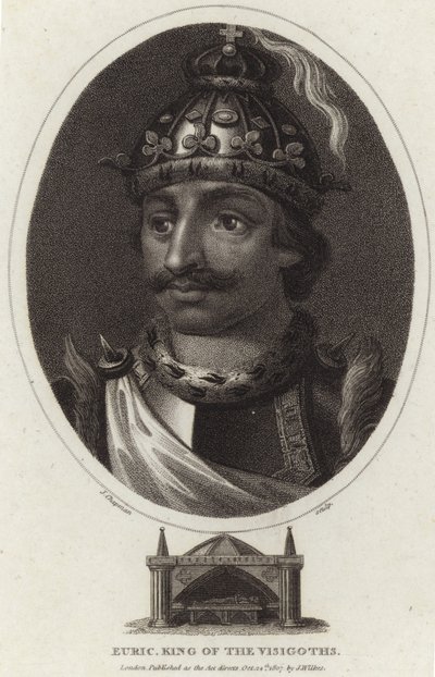 Portret van Euric, Koning van de Visigoten door English School