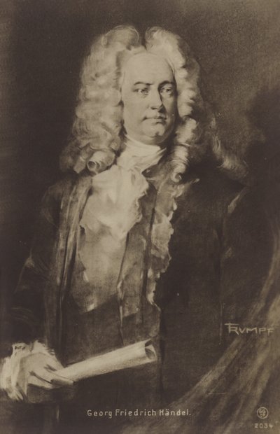 Portret van George Friedrich Handel door English School