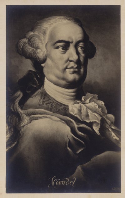 Portret van George Friedrich Handel door English School