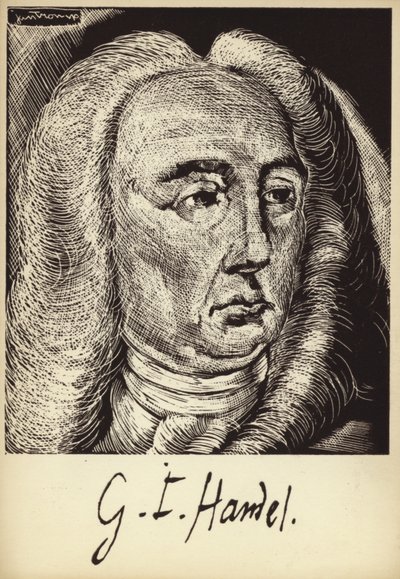 Portret van George Friedrich Handel door English School