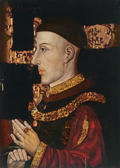 Portret van Hendrik V (1387-1422) (tijdens restauratie) door English School