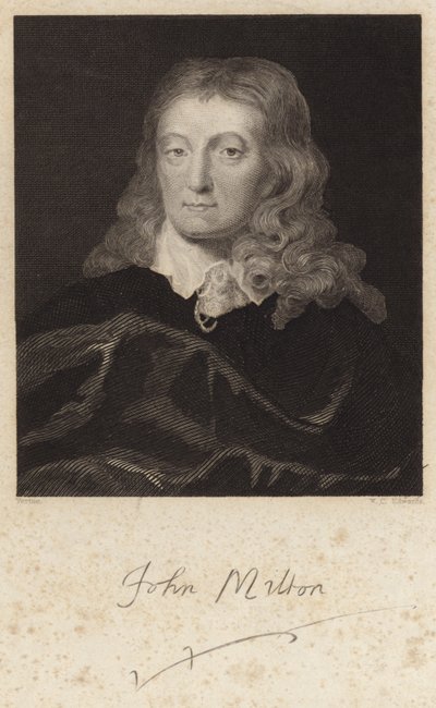 Portret van John Milton door English School