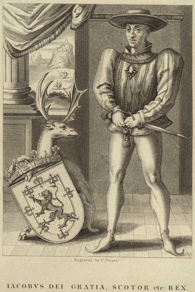 Portret van Koning Jacobus I van Engeland door English School