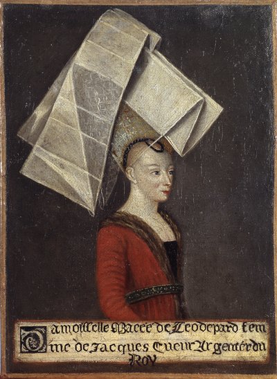 Portret van Macée de Léodepart, vrouw van de Franse handelaar Jacques Coeur door English School