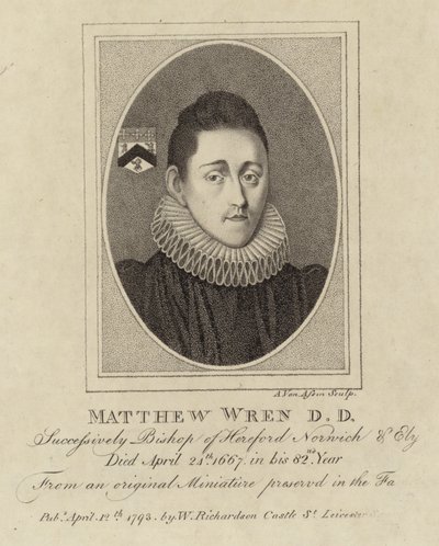 Portret van Matthew Wren door English School