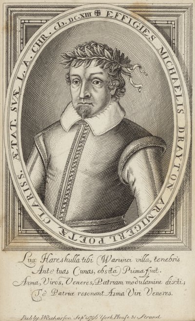 Portret van Michael Drayton door English School
