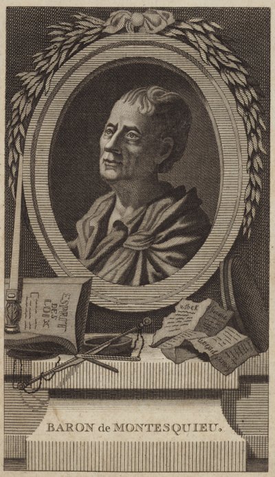 Portret van Montesquieu door English School