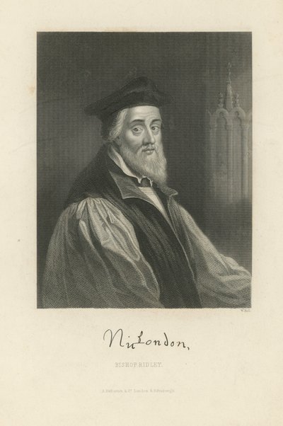 Portret van Nicholas Ridley door English School