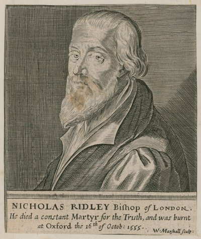 Portret van Nicholas Ridley door English School