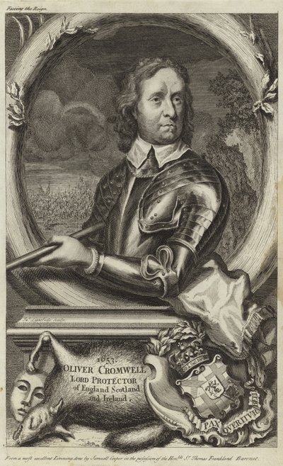Portret van Oliver Cromwell door English School