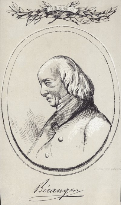 Portret van Pierre-Jean de Beranger door English School