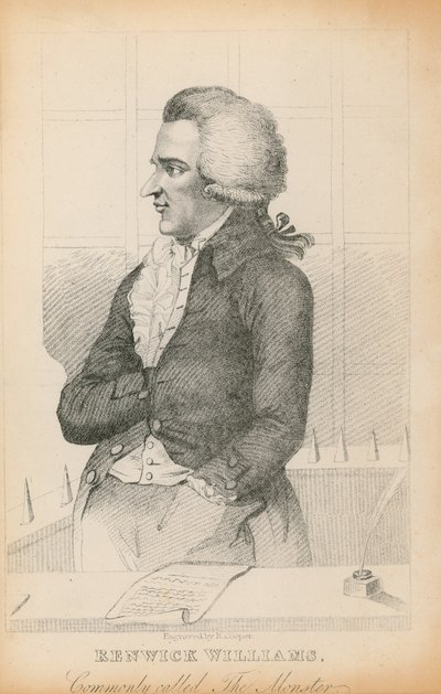 Portret van Renwick Williams, algemeen bekend als Het Monster door English School