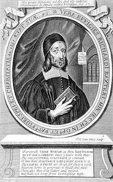 Portret van Richard Baxter (1615-91) gegraveerd door Frederick Hendrick van Hove (1628-98) door English School