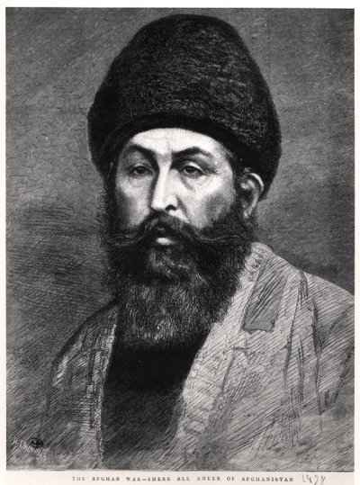 Portret van Shir Ali Khan (1825-79) Emir van Afghanistan, 1878 door English School