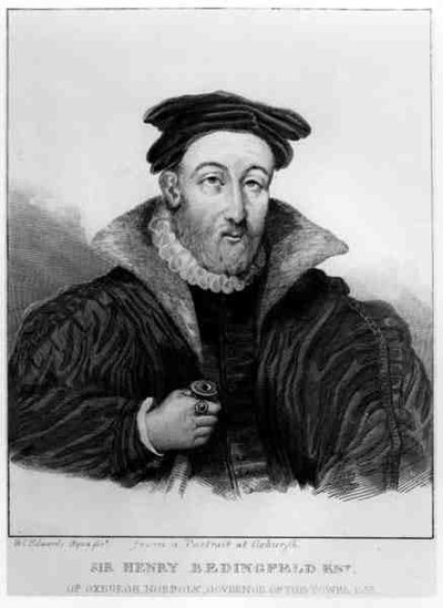 Portret van Sir Henry Bedingfeld (1511-83) gegraveerd door William Camden Edwards (1777-1855) door English School