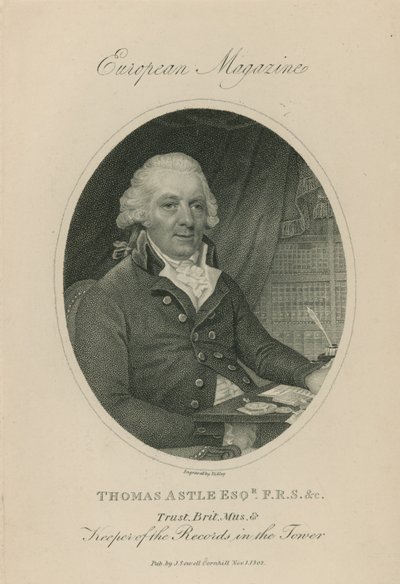 Portret van Thomas Astle door English School