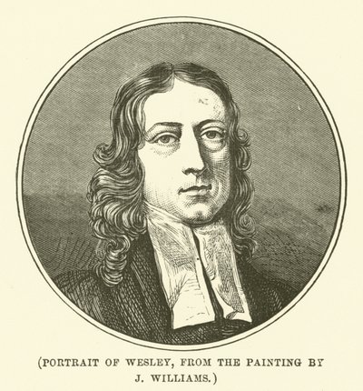 Portret van Wesley, naar het schilderij van J Williams (gravure) door English School