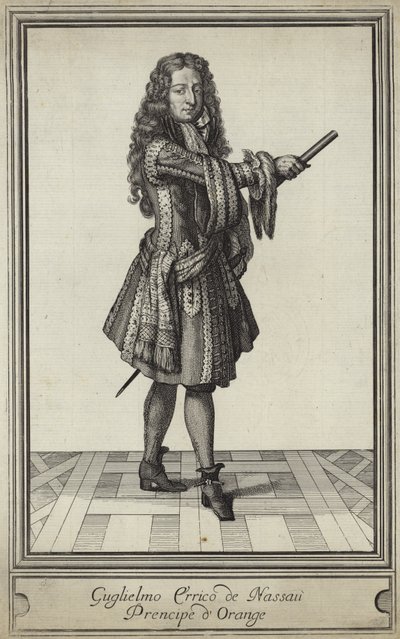 Portret van Willem III van Engeland door English School