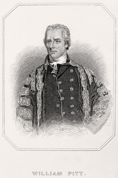 Portret van William Pitt, 1835 door English School