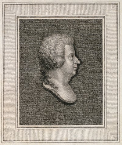 Portret van Wolfgang Amadeus Mozart (1756-91), gepubliceerd in 1814 door English School