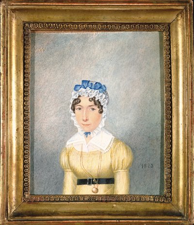 Portret van een Dame met een Gouden Medaillon, 1823 door English School