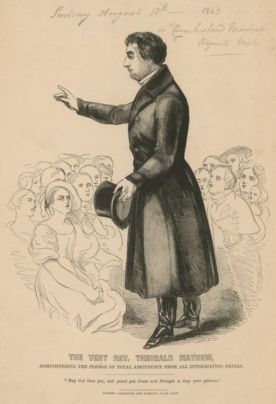Portret van de Zeer Eerwaarde Theobald Mathew door English School