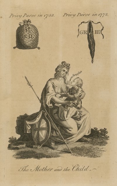 Privéportemonnee in 1753 naast de privéportemonnee in 1773 door English School