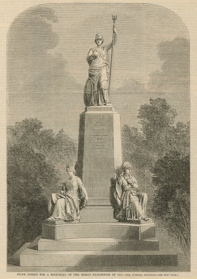 Prijsontwerp voor een gedenkteken van de Grote Tentoonstelling van 1851 door English School