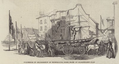 Processie ter viering van Teignmouth als onafhankelijke haven door English School