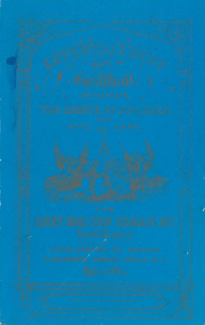 Programma voor diner in de Guildhall, Londen, op 8 december 1852 door English School