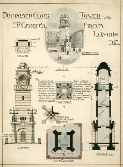Voorgestelde klokkentoren bij St George