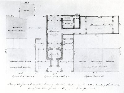 Voorgestelde Plattegrond voor de Egyptische Hal, Picadilly, 1810 door English School