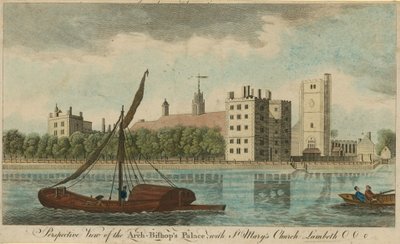 Vooruitzicht op het Aartsbisschoppelijk Paleis met St Mary