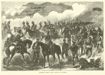 Pruisisch legerkorps op weg naar Sedan, september 1870 door English School